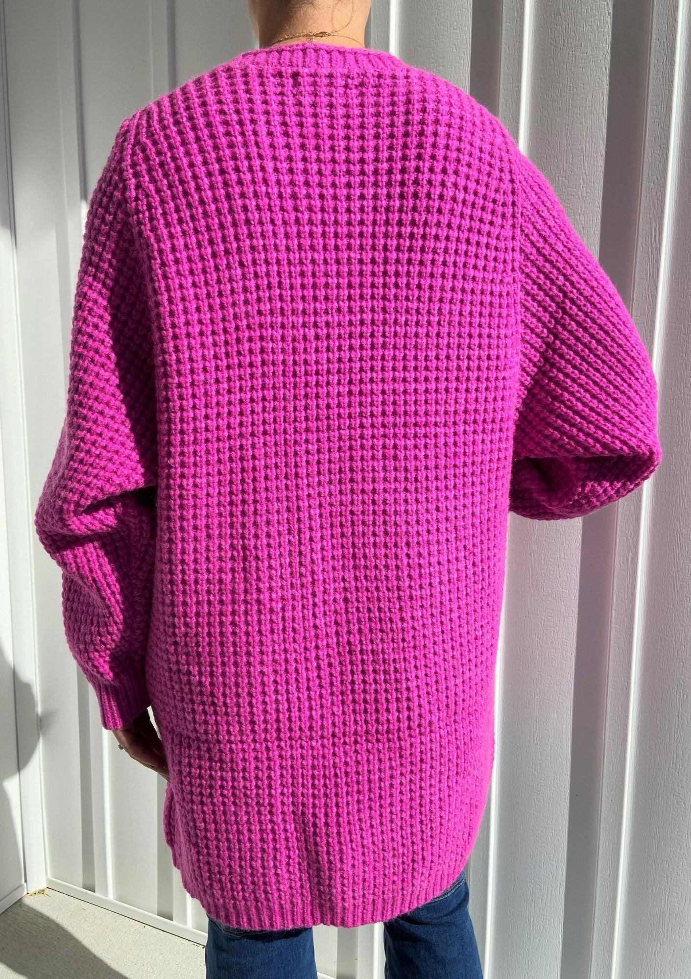 Pop of Pink Cardigan Sweater