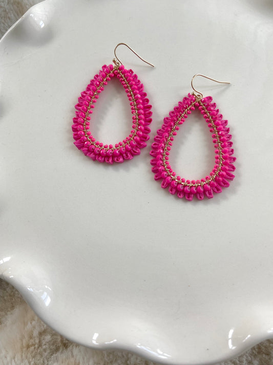 Oceanside Earrings - Hot Pink
